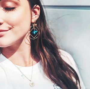 Bermuda Princess Hoop Earrings-Blue Hand Home