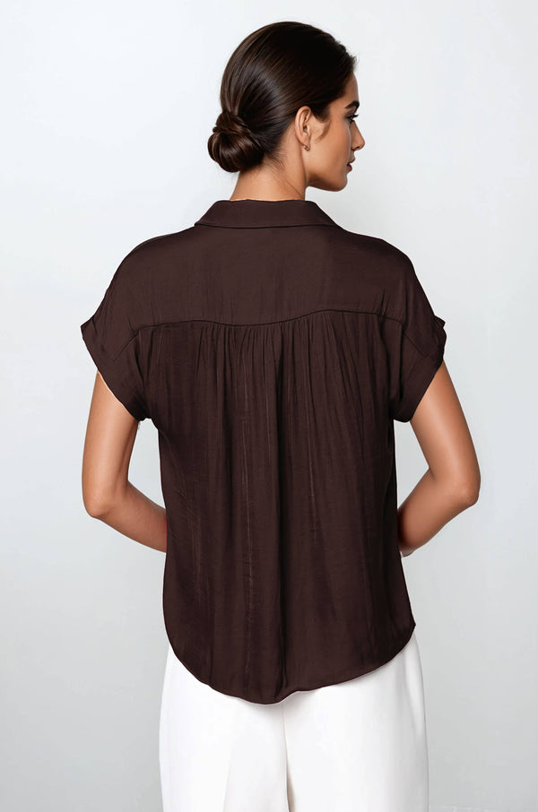 Short Sleeve Blouse - F-Blue Hand Home