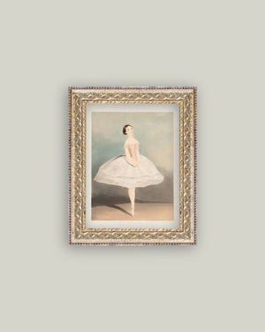 Ballerina Framed Antique Art-Blue Hand Home