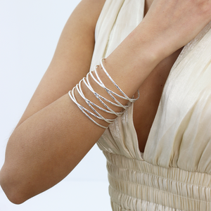 Wire Cuff - Statement Bracelet-Blue Hand Home