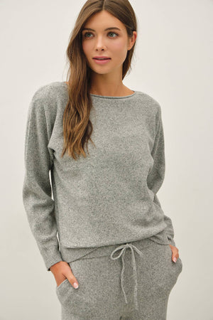 Ultra Soft Boat Neck Heathered Sweater