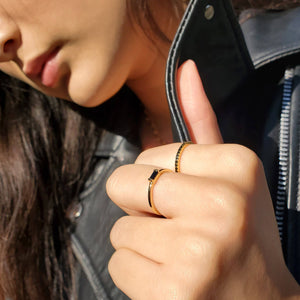 ONYX BAND RING - R-F1066-Blue Hand Home