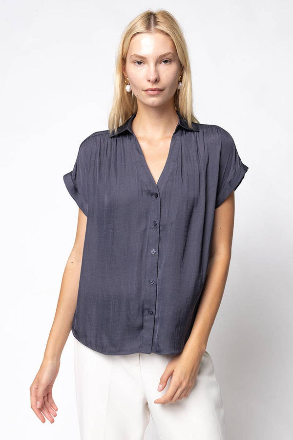 Short Sleeve Blouse - F-Blue Hand Home