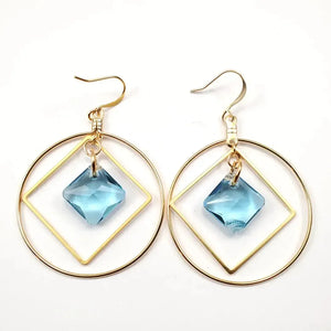 Aqua Princess Hoop Earrings-Blue Hand Home
