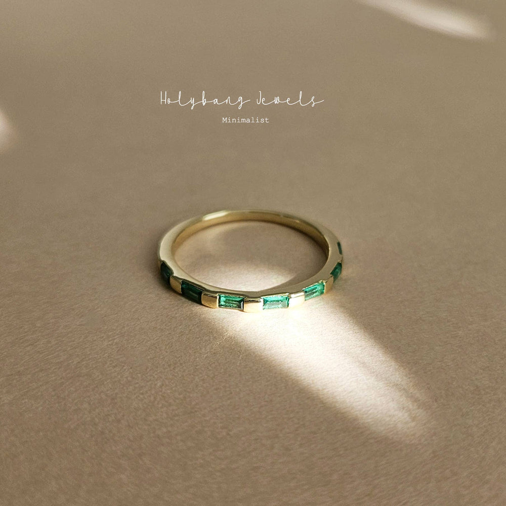 EMERALD BAGUETTE RING - R-F4210-Blue Hand Home