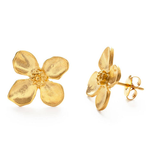 Dogwood Flower Stud Earrings-Blue Hand Home