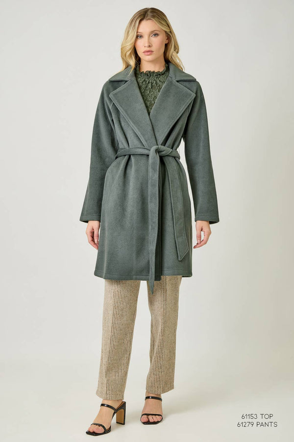 60745 Lapel Collar Robe Coat-Blue Hand Home