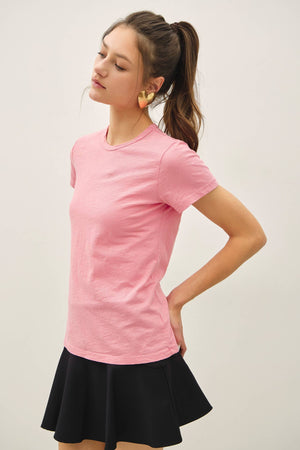 NEW SHADE-GARMENT DYED COTTON SLUB TEE-Blue Hand Home