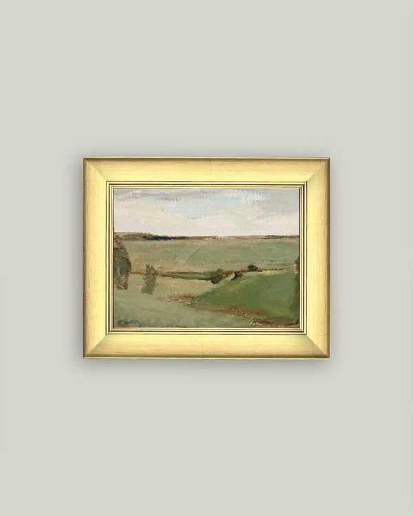Studies by a River Framed Antique Art-Blue Hand Home