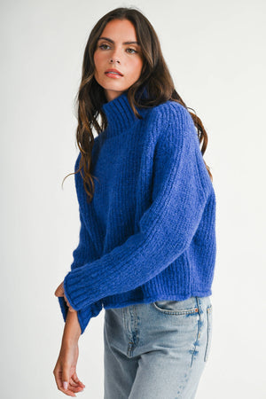 3483ik Soft Brushed Mock Neck Sweater