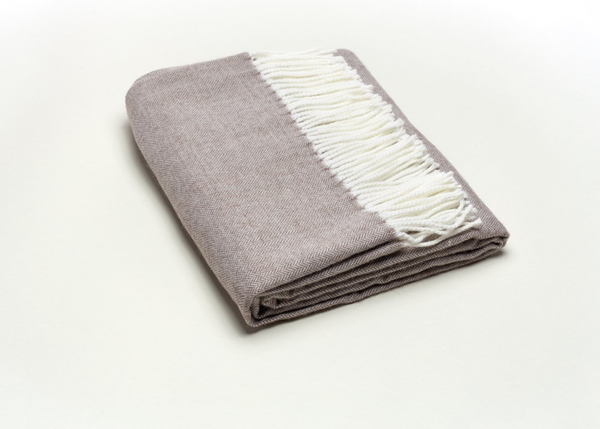 402 - Fringed Herringbone Throws-Blue Hand Home