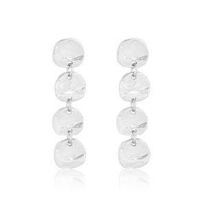 Chic Medallion Disc Linear Drop Earrings-Blue Hand Home