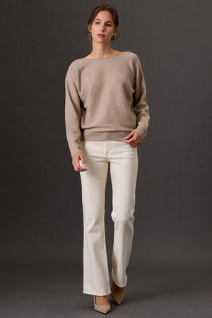 Ultra Soft Boat Neck Heathered Sweater