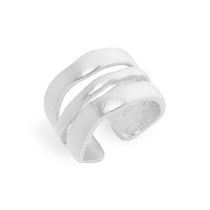 Wavy Line Ring: Perfect Accessory for Any Outfit: Gold-Blue Hand Home