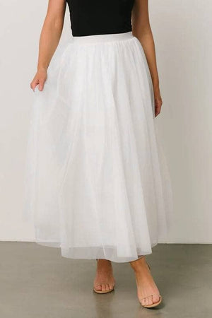 20 colors Flowy Elastic Waist Tulle Pleated Skirt-Blue Hand Home