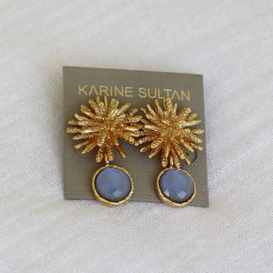 Starburst x Gem Drop Earrings - 24K Gold Plated-Blue Hand Home