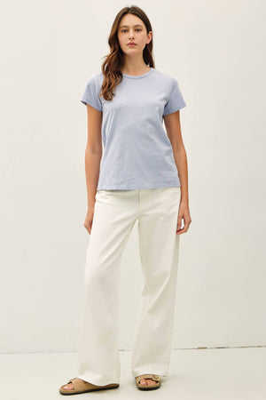 New Shade-Garment Dyed Cotton Slub Tee