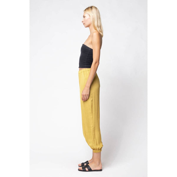 Pleated Pull-on Satin Joggers-Blue Hand Home