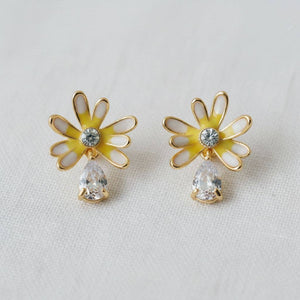 Charming Floral Gemstone Drop Earrings-Blue Hand Home