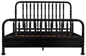 Bachelor Bed, Eastern King, Hand Rubbed Black-Blue Hand Home