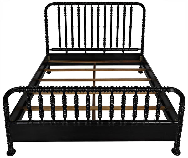 Bachelor Bed, Eastern King, Hand Rubbed Black-Blue Hand Home