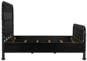 Bachelor Bed, Eastern King, Hand Rubbed Black-Blue Hand Home