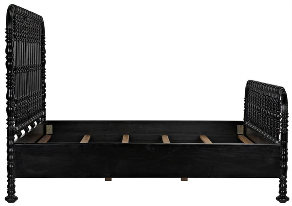 Bachelor Bed, Eastern King, Hand Rubbed Black-Blue Hand Home