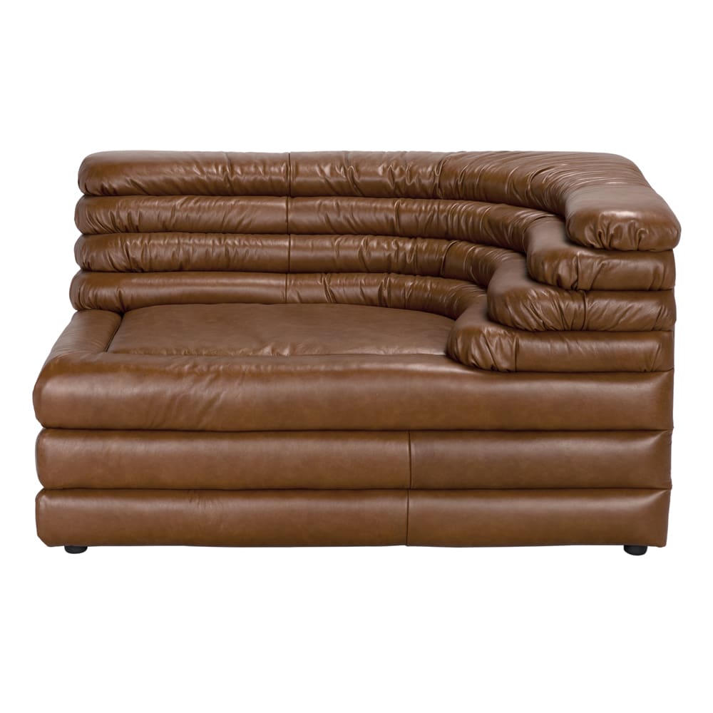 Bandera Sofa, R, Roche Tan Leather-Blue Hand Home