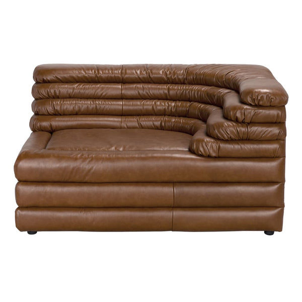 Bandera Sofa, R, Roche Tan Leather-Blue Hand Home