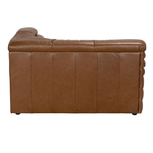 Bandera Sofa, R, Roche Tan Leather-Blue Hand Home