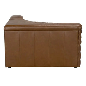 Bandera Sofa with Sculpted Layered Design in Roche Tan Leather-Noir Furniture-Blue Hand Home