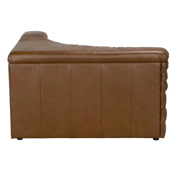 Bandera Sofa with Sculpted Layered Design in Roche Tan Leather-Noir Furniture-Blue Hand Home