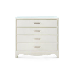 Barrett Large 4-Drawer with Glass Top, Sand White