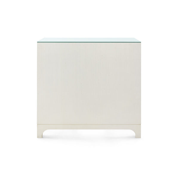 Barrett Large 4-Drawer with Glass Top, Sand White