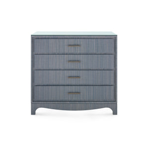 Barrett Large 4-Drawer with Glass Top, Denim Mist