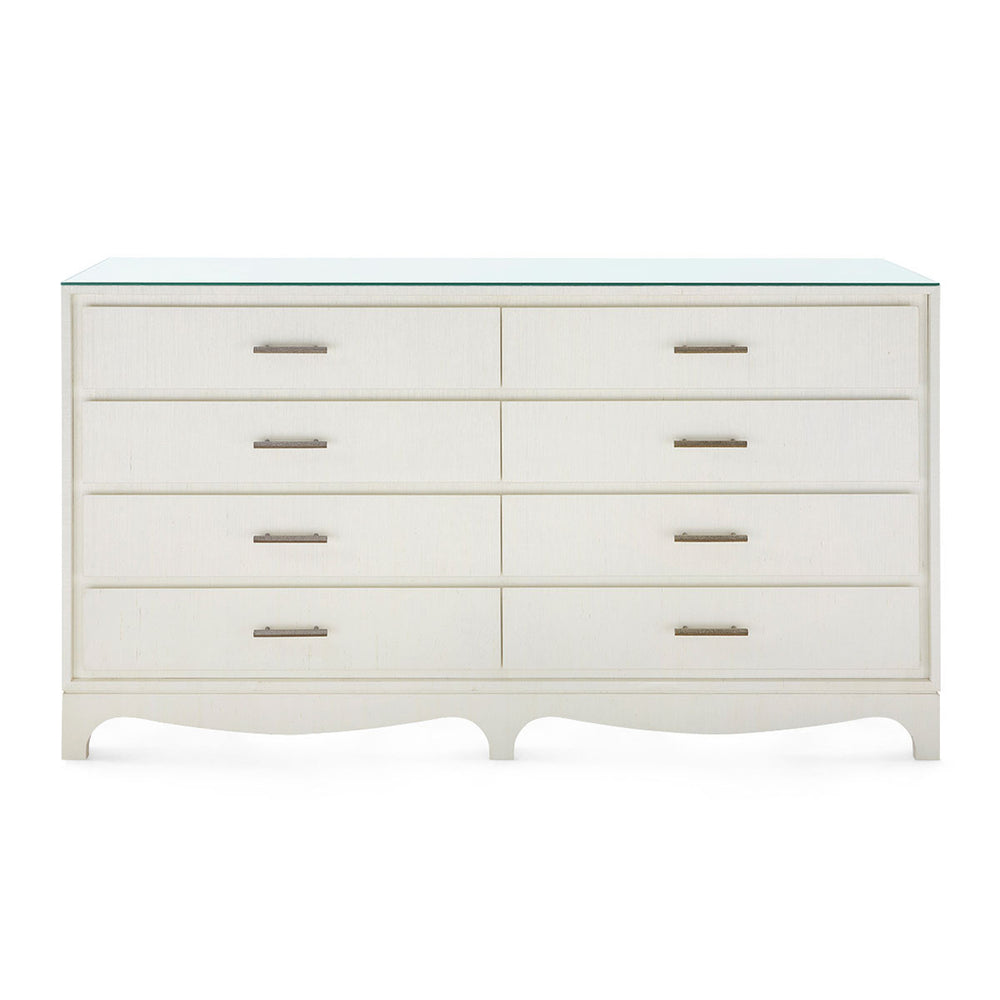 Barrett Extra Large 8-Drawer with Glass Top, Sand White