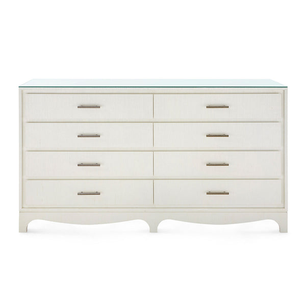 Barrett Extra Large 8-Drawer with Glass Top, Sand White