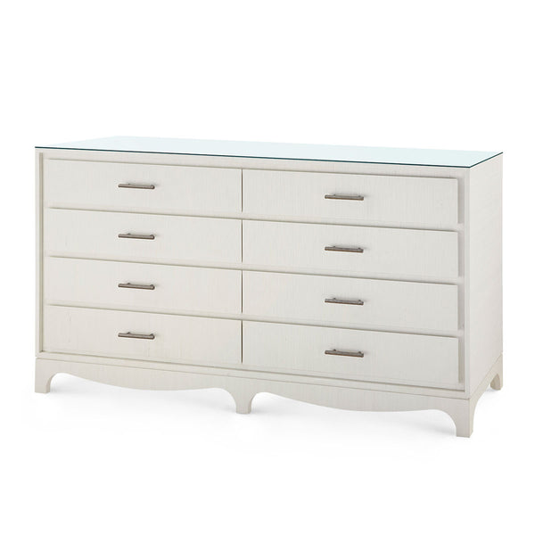 Barrett Extra Large 8-Drawer with Glass Top, Sand White