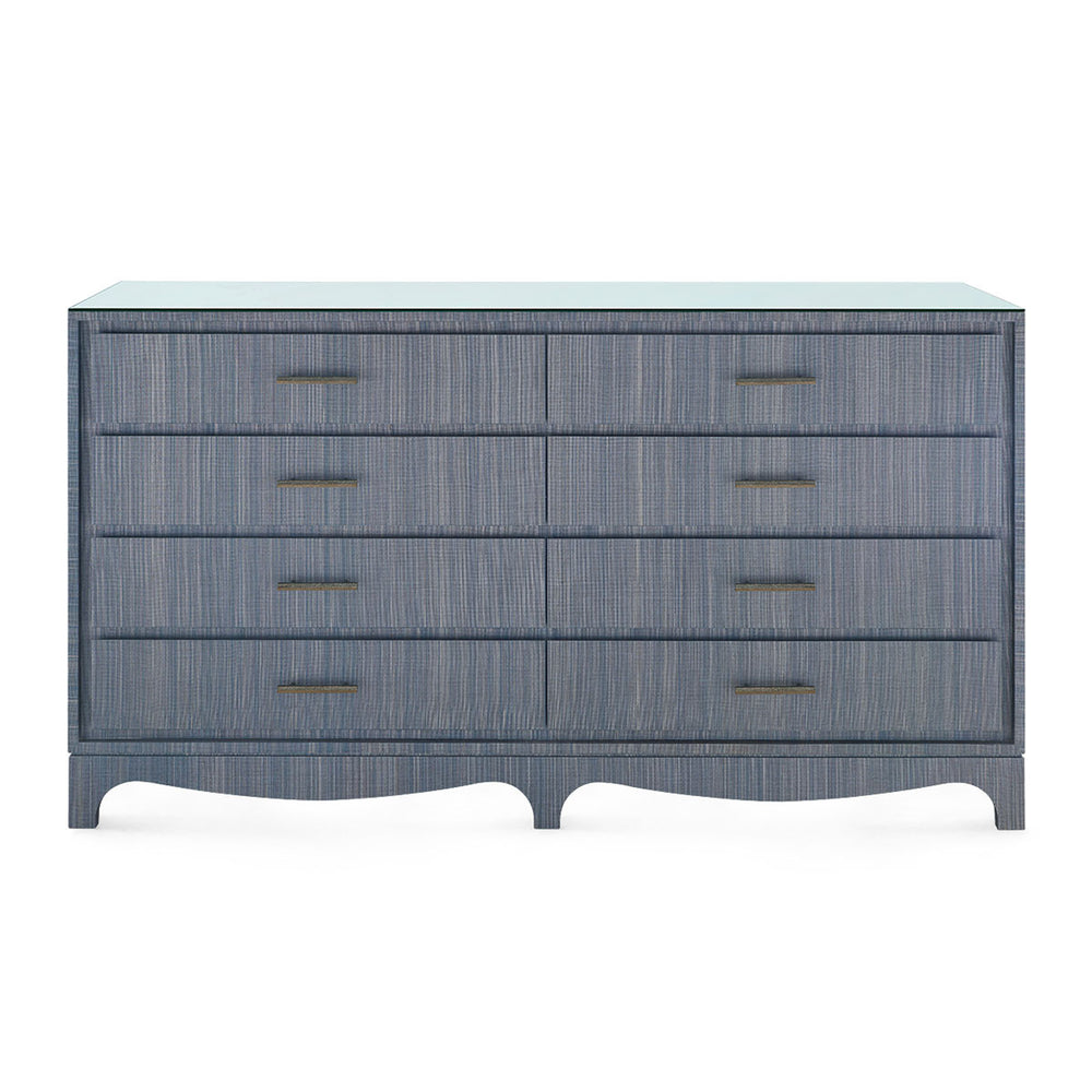 Barrett Extra Large 8-Drawer with Glass Top, Denim Mist