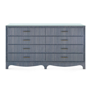 Barrett Extra Large 8-Drawer with Glass Top, Denim Mist
