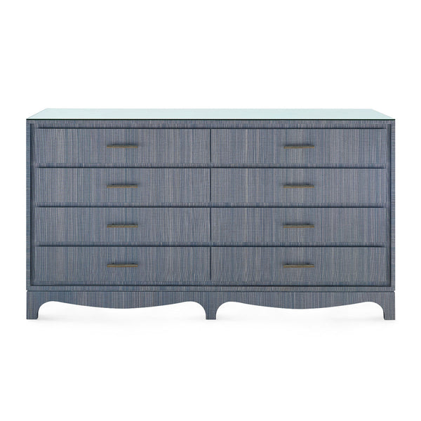 Barrett Extra Large 8-Drawer with Glass Top, Denim Mist