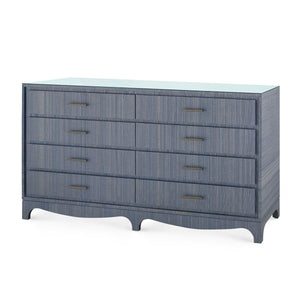 Barrett Extra Large 8-Drawer with Glass Top, Denim Mist