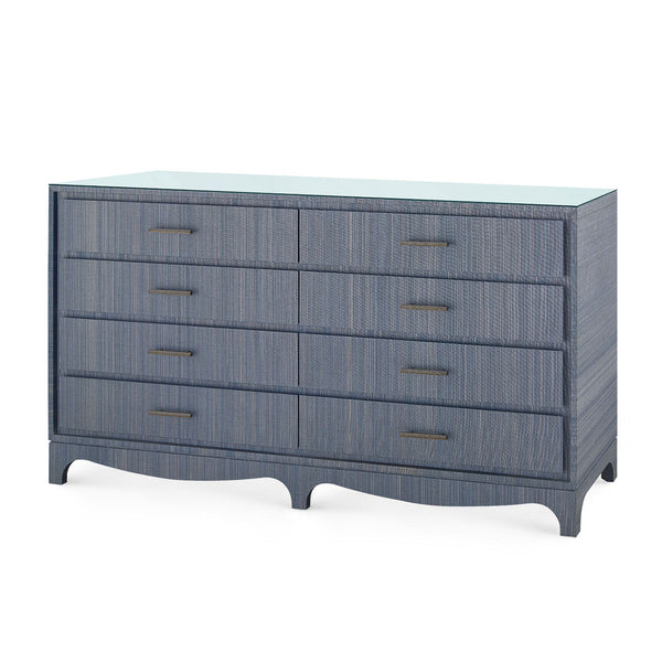 Barrett Extra Large 8-Drawer with Glass Top, Denim Mist