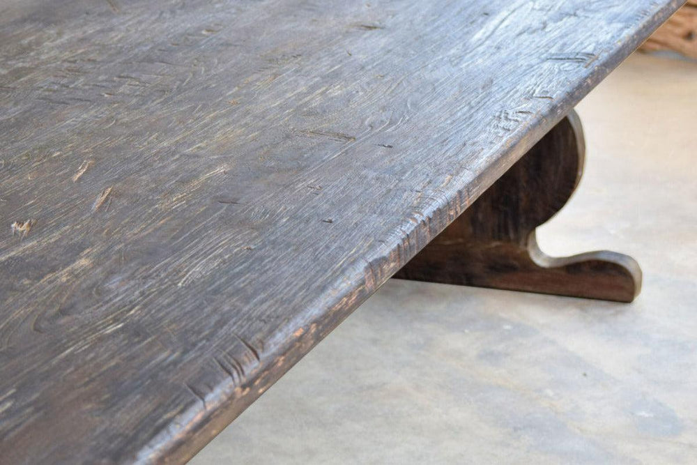 Baroque Style Table in Reclaimed Teak - Antiqued-Organic Restoration-Blue Hand Home