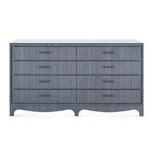 Barrett Extra Large 8-Drawer with Glass Top, Denim Mist-Blue Hand Home
