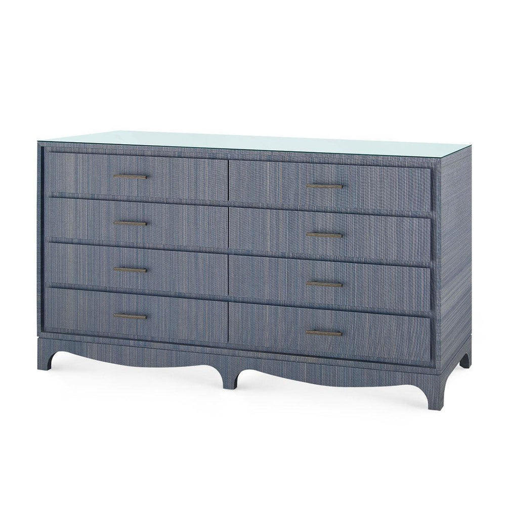 Barrett Extra Large 8-Drawer with Glass Top, Denim Mist-Blue Hand Home