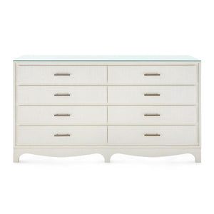 Barrett Extra Large 8-Drawer with Glass Top, Sand White-Blue Hand Home