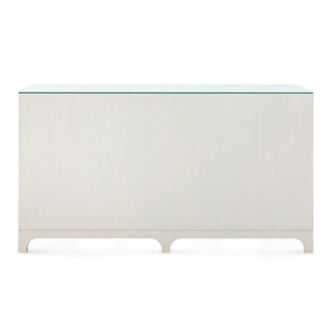 Barrett Extra Large 8-Drawer with Glass Top, Sand White-Blue Hand Home