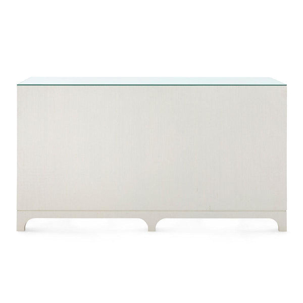 Barrett Extra Large 8-Drawer with Glass Top, Sand White-Blue Hand Home