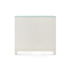 Barrett Large 4-Drawer with Glass Top, Sand White-Blue Hand Home